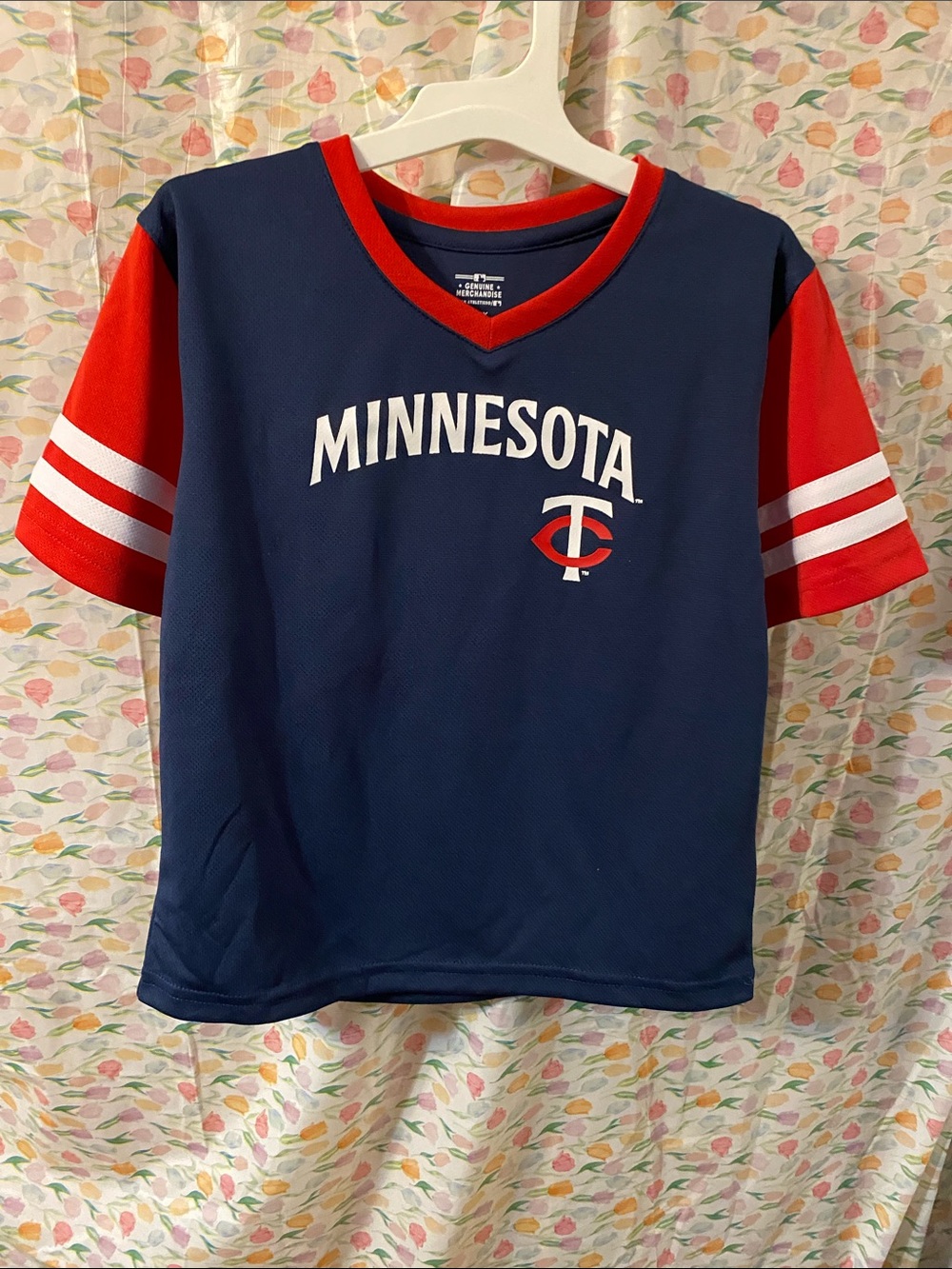 Minnesota Navy and Red Short Sleeve Team Tee